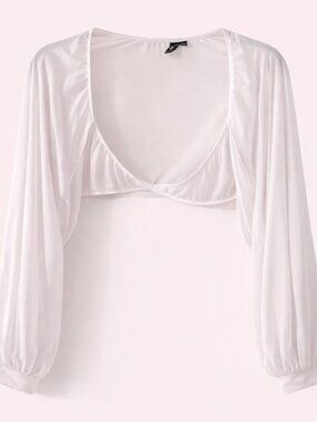 NWT Windsor White‎ Sheer Cropped Open-Front Sweater